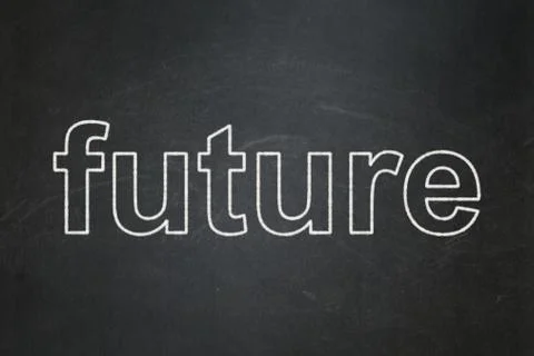 Time concept: Future on chalkboard background Stock Illustration