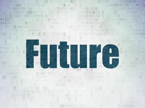 Time concept: Future on Digital Data Paper background Illustrazione stock