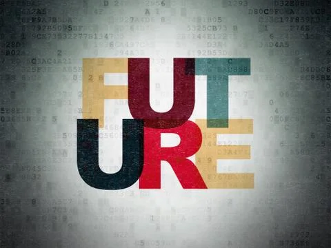 Time concept: Future on Digital Data Paper background Stock Illustration