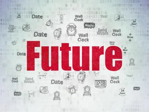 Time concept: Future on Digital Data Paper background 스톡 일러스트