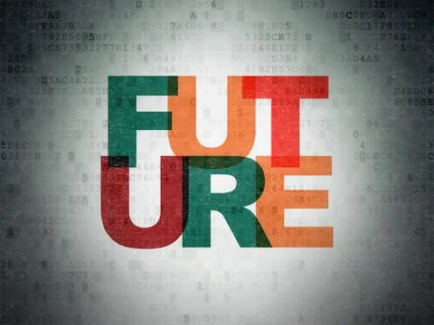 Time concept: Future on Digital Data Paper background Illustrazione stock