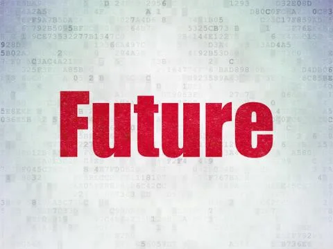 Time concept: Future on Digital Data Paper background Illustrazione stock