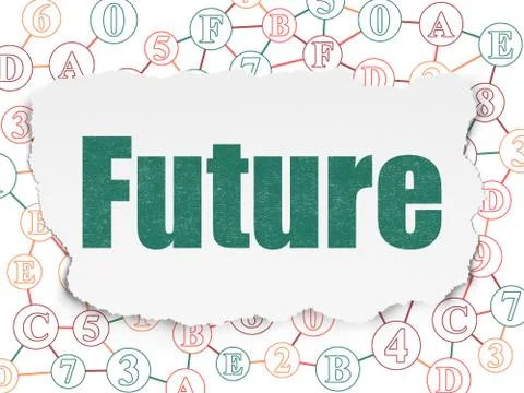 Time concept: Future on Torn Paper background Ilustración de archivo