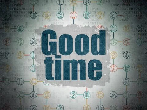 Time concept: Good Time on Digital Data Paper background Illustration