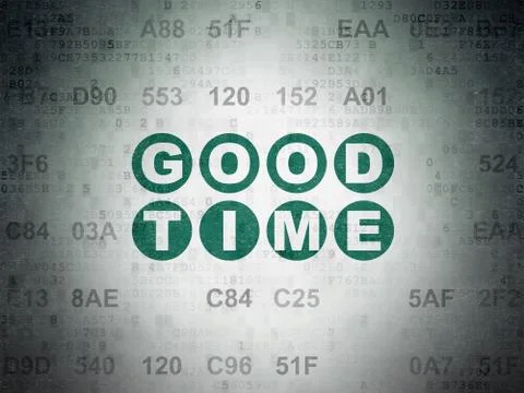 Time concept: Good Time on Digital Data Paper background Illustration