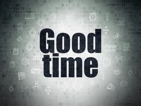 Time concept: Good Time on Digital Data Paper background Illustration