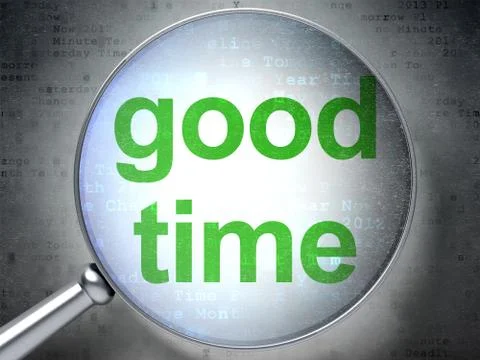 Time concept: Good Time with optical glass 库存插图