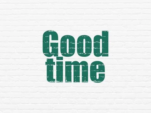 Time concept: Good Time on wall background Ilustración de archivo