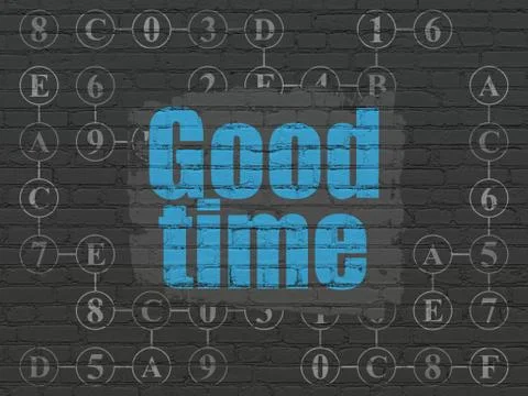 Time concept: Good Time on wall background Illustration