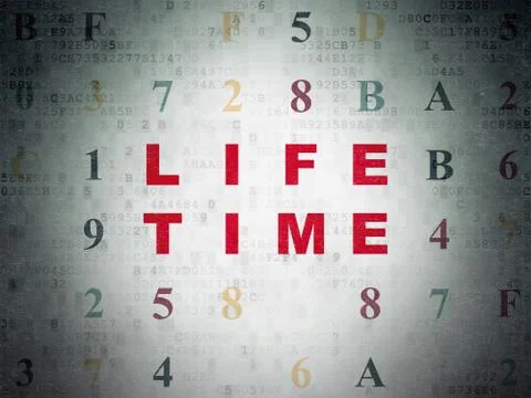 Time concept: Life Time on Digital Data Paper background イラスト素材