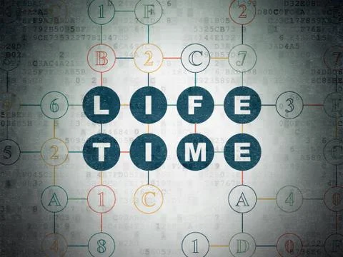 Time concept: Life Time on Digital Data Paper background Stockillustratie