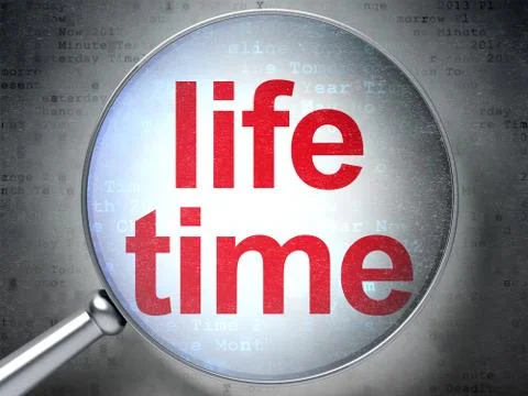 Time concept: Life Time with optical glass 库存插图