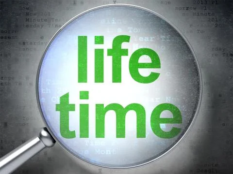 Time concept: Life Time with optical glass 스톡 일러스트