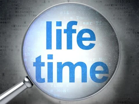 Time concept: Life Time with optical glass Stockillustratie