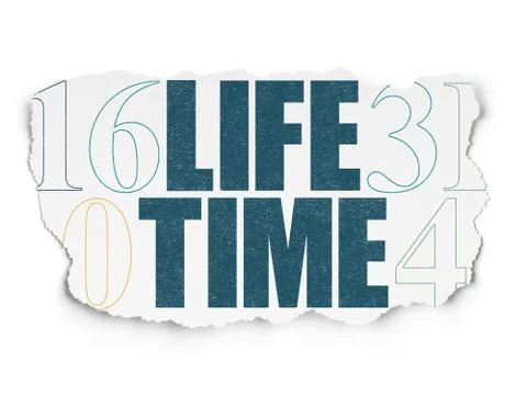 Time concept: Life Time on Torn Paper background Illustration