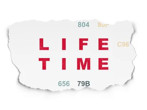 Time concept: Life Time on Torn Paper background Stock Illustration