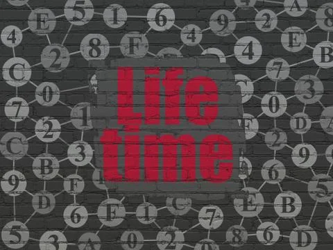 Time concept: Life Time on wall background 스톡 일러스트