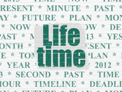 Time concept: Life Time on wall background Ilustración de archivo
