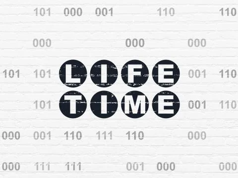 Time concept: Life Time on wall background Ilustración de archivo