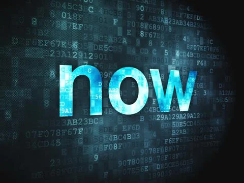 Time concept: Now on digital background Stock Illustration