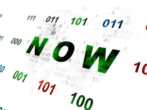 Time concept: Now on Digital background Illustration