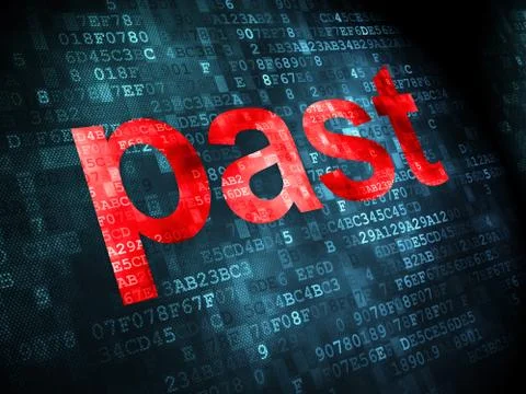 Time concept: Past on digital background 스톡 일러스트