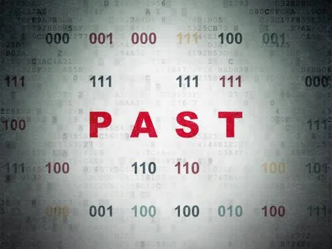 Time concept: Past on Digital Data Paper background Illustration