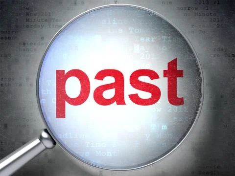 Time concept: Past with optical glass Illustrazione stock