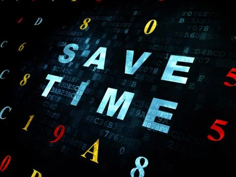 Time concept: Save Time on Digital background Stock Illustration