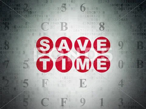 Time concept: Save Time on Digital Data Paper background Стоковая иллюстрация