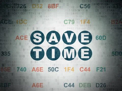 Time concept: Save Time on Digital Data Paper background Stock Illustration