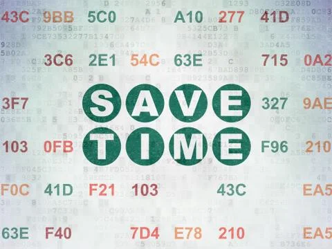 Time concept: Save Time on Digital Data Paper background Stock Illustration