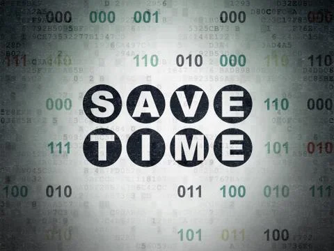 Time concept: Save Time on Digital Data Paper background Stock Illustration