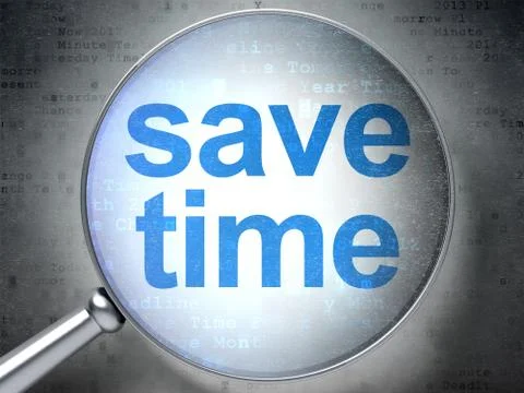 Time concept: Save Time with optical glass Stock Illustration