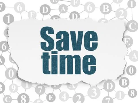 Time concept: Save Time on Torn Paper background Stock Illustration
