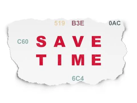 Time concept: Save Time on Torn Paper background イラスト素材