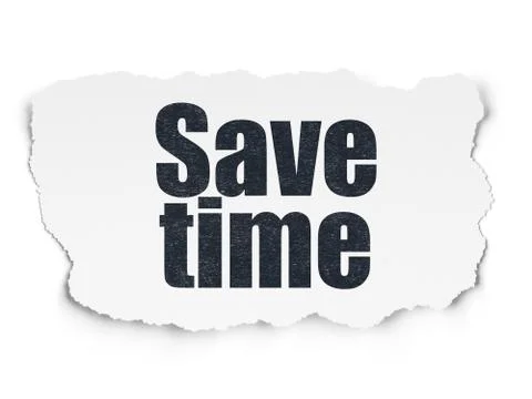 Time concept: Save Time on Torn Paper background Stock Illustration