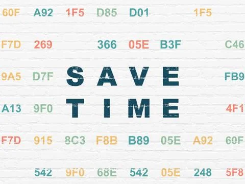 Time concept: Save Time on wall background Stock Illustration