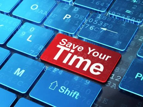 Time concept: Save Your Time on computer keyboard background Stock Illustration