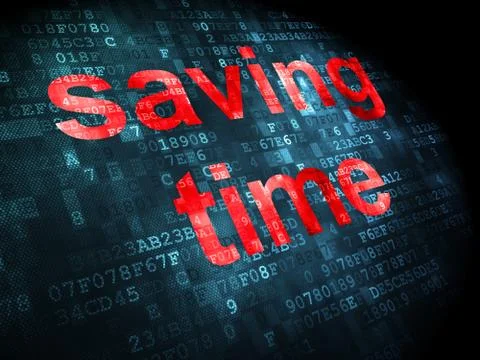 Time concept: Saving Time on digital background 스톡 일러스트