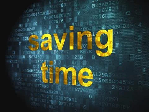 Time concept: Saving Time on digital background Stock Illustration