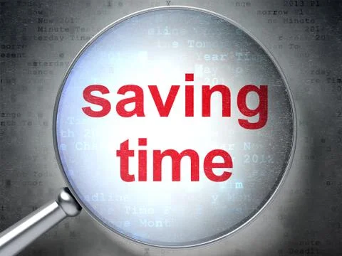 Time concept: Saving Time with optical glass Stock Illustration