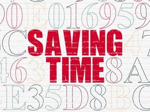 Time concept: Saving Time on wall background Stockillustratie