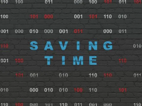 Time concept: Saving Time on wall background Stockillustratie