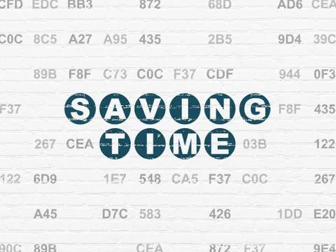 Time concept: Saving Time on wall background Stockillustratie