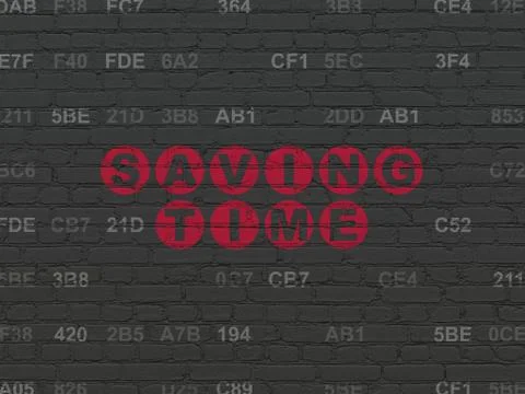 Time concept: Saving Time on wall background Stockillustratie