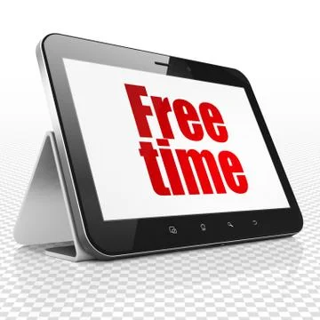 Time concept: Tablet Computer with Free Time on display 스톡 일러스트