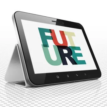 Time concept: Tablet Computer with Future on  display Illustrazione stock