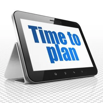 Time concept: Tablet Computer with Time to Plan on display Illustrazione stock