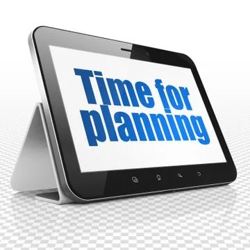 Time concept: Tablet Computer with Time for Planning on display Illustrazione stock